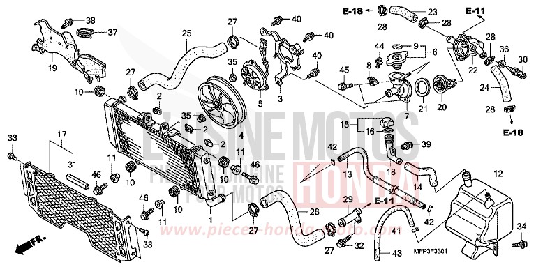 KUEHLER (CB1300A/CB1300SA) von CB1300 Super Bold'or ABS PEARL SUNBEAM WHITE (NHA66DF) von 2009